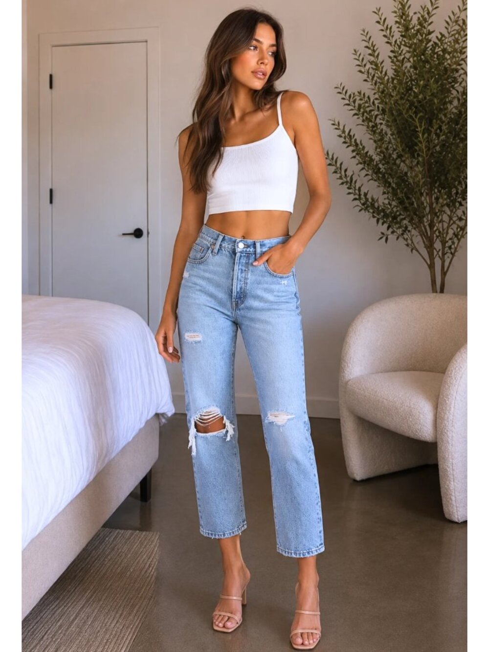 Levi's 501 Original Crop Jeans 25 Fits 26 Athens Break 100% Cotton $98
